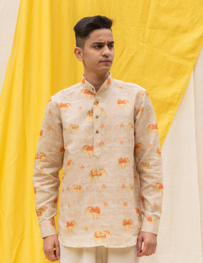 Elegant Cream Vacation Shirt