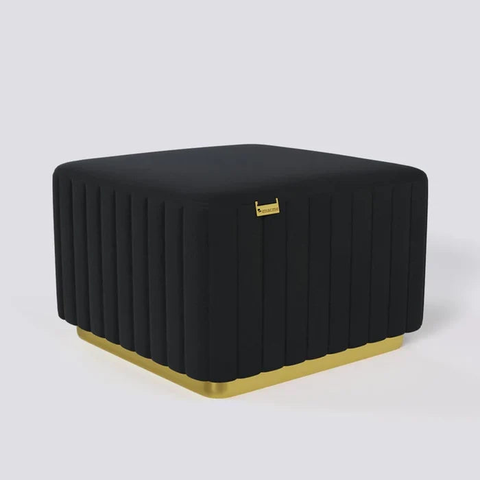 Elegant Ottoman Leatherette with Spring-Bounce Solid Metal Base, Stylish Accent Seating Comfort