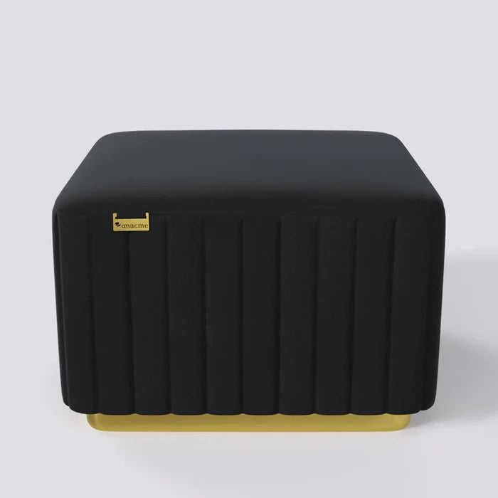 Elegant Ottoman Leatherette with Spring-Bounce Solid Metal Base, Stylish Accent Seating Comfort