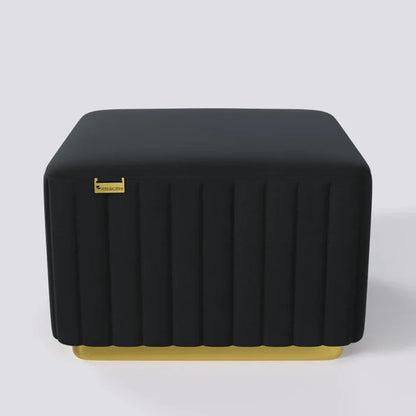 Elegant Ottoman Leatherette with Spring-Bounce Solid Metal Base, Stylish Accent Seating Comfort