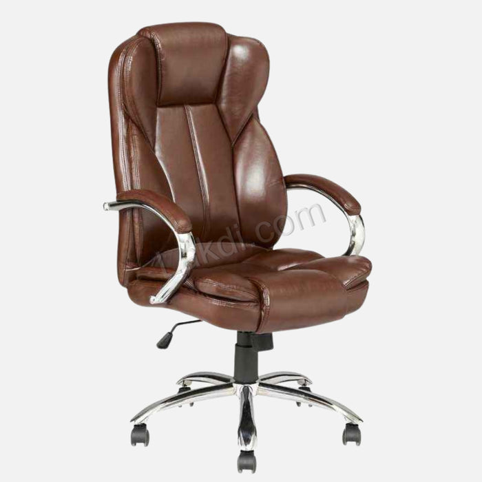 Ergonomic Director Office Chair with Leatherette High Back and Durable Chrome Base