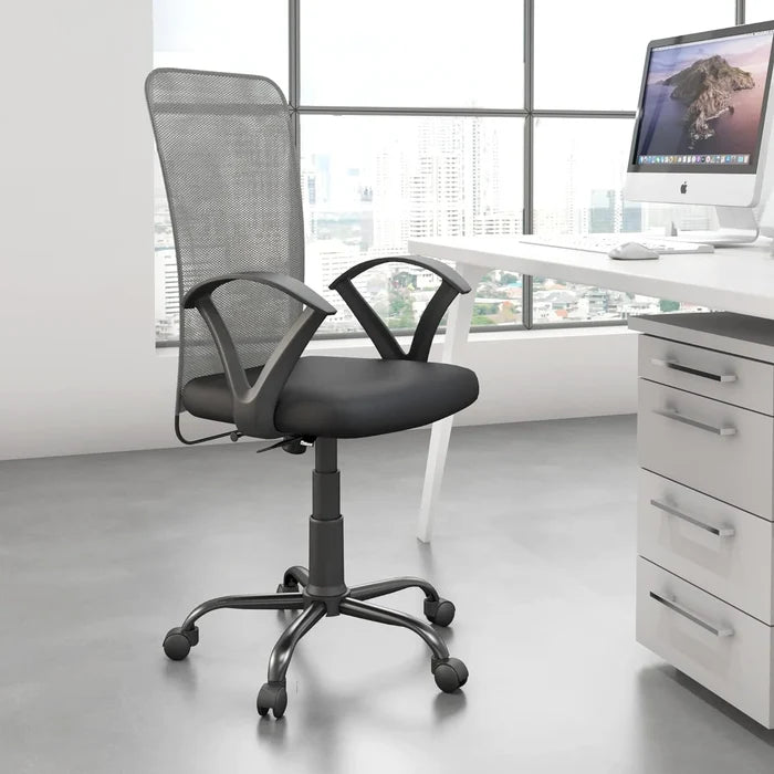 Ergonomic Executive Mesh Chair with Adjustable Height, Breathable Backrest, Cushioned Seat and Durable Metal Base for Office
