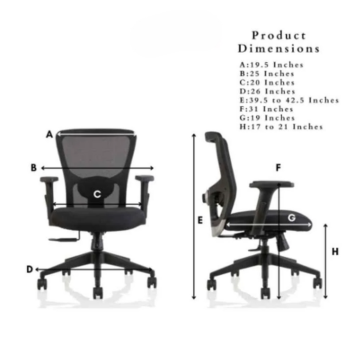 Ergonomic Office Chair with Lumbar Support, Adjustable Height, Swivel Base, Breathable Mesh Backrest and Modern Workstation Chair