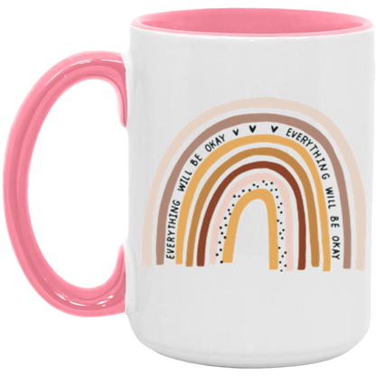 Everything Will Be Okay Rainbow ceramic coffee mug