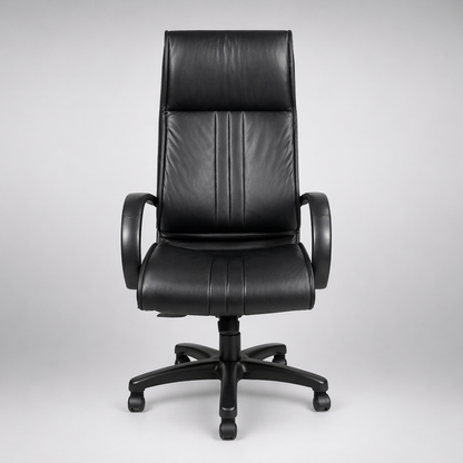 Executive Ergonomic High Back Office Chair with Leatherette Upholstery, Cushioned Seat, Tilt Mechanism, Adjustable Height & Swivel Base for Office
