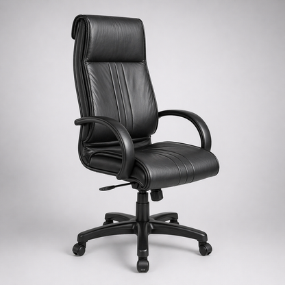Executive Ergonomic High Back Office Chair with Leatherette Upholstery, Cushioned Seat, Tilt Mechanism, Adjustable Height & Swivel Base for Office