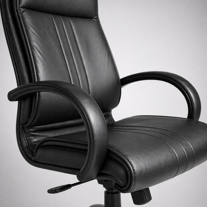 Executive Ergonomic High Back Office Chair with Leatherette Upholstery, Cushioned Seat, Tilt Mechanism, Adjustable Height & Swivel Base for Office