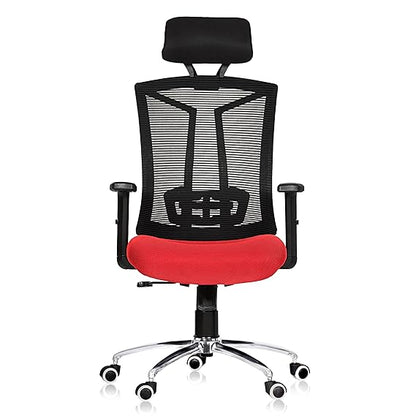 Executive High Back Ergonomic Mesh Office Chair with Fabric Seat, Adjustable Headrest, Lumbar Support, Tilt Mechanism, Swivel & Rolling Wheels for Office & Home