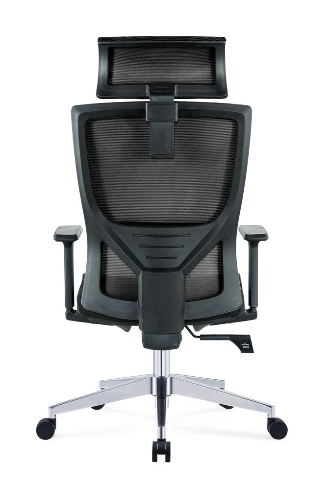 Executive High Back Office Chair with Adjustable Headrest, Lumbar Support, Tilt Mechanism, Swivel & Chrome Base for Office