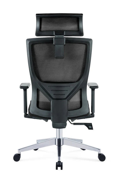 Executive High Back Office Chair with Adjustable Headrest, Lumbar Support, Tilt Mechanism, Swivel & Chrome Base for Office