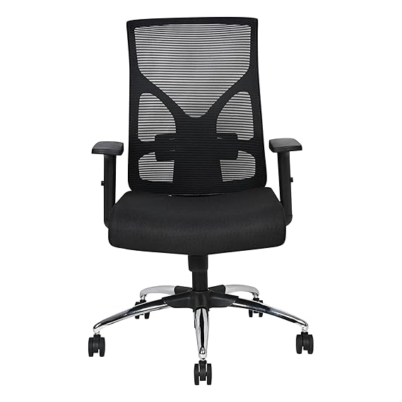 Executive Mid Back Fabric Office Chair with Mesh Back, Ergonomic Support, Adjustable Height, Swivel Base & Cushioned Seat for Office & Home Use