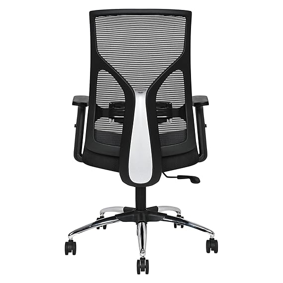 Executive Mid Back Fabric Office Chair with Mesh Back, Ergonomic Support, Adjustable Height, Swivel Base & Cushioned Seat for Office & Home Use