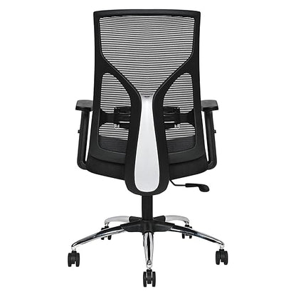 Executive Mid Back Fabric Office Chair with Mesh Back, Ergonomic Support, Adjustable Height, Swivel Base & Cushioned Seat for Office & Home Use