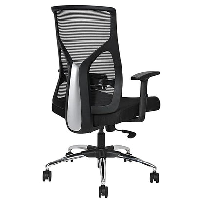 Executive Mid Back Fabric Office Chair with Mesh Back, Ergonomic Support, Adjustable Height, Swivel Base & Cushioned Seat for Office & Home Use