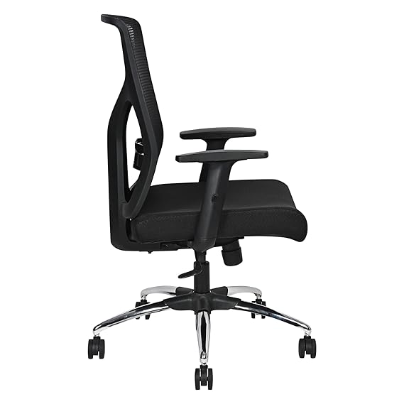 Executive Mid Back Fabric Office Chair with Mesh Back, Ergonomic Support, Adjustable Height, Swivel Base & Cushioned Seat for Office & Home Use