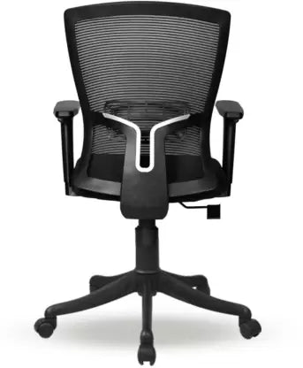 Executive Mid Back Mesh Office Chair with Fabric Seat, Ergonomic Support, Adjustable Height, Tilt Mechanism & Swivel Base for Office & Home