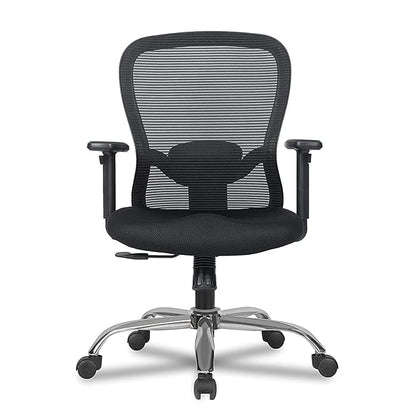 Executive Mid Back Mesh Office Chair with Fabric Seat, Ergonomic Support, Height Adjustable, Swivel Base & Breathable Back for Office & Home Use