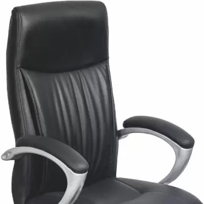 Executive Mid Back Office Chair in Premium Faux Leather with Chrome Base, Ergonomic Design, Adjustable Height & Swivel Function for Office
