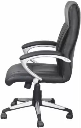 Executive Mid Back Office Chair in Premium Faux Leather with Chrome Base, Ergonomic Design, Adjustable Height & Swivel Function for Office