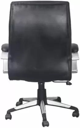 Executive Mid Back Office Chair in Premium Faux Leather with Chrome Base, Ergonomic Design, Adjustable Height & Swivel Function for Office