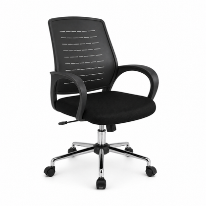 Executive Mid Back Office Chair with Adjustable Height, Tilt Mechanism & Breathable Fabric Seat for Home & Office Use
