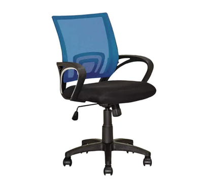 Executive Mid Back Office Chair with Breathable Mesh Back, Fabric Cushion Seat, Ergonomic Armrests, Adjustable Height and Swivel Base for Office