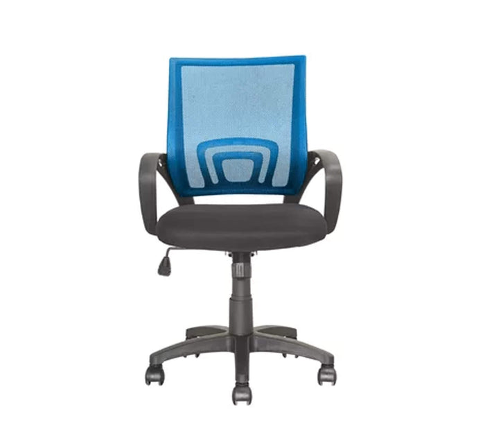 Executive Mid Back Office Chair with Breathable Mesh Back, Fabric Cushion Seat, Ergonomic Armrests, Adjustable Height and Swivel Base for Office