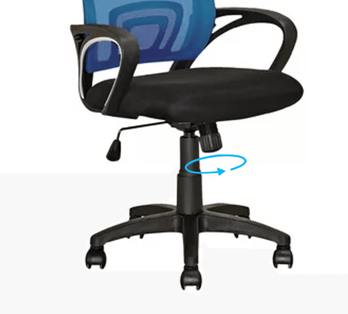 Executive Mid Back Office Chair with Breathable Mesh Back, Fabric Cushion Seat, Ergonomic Armrests, Adjustable Height and Swivel Base for Office