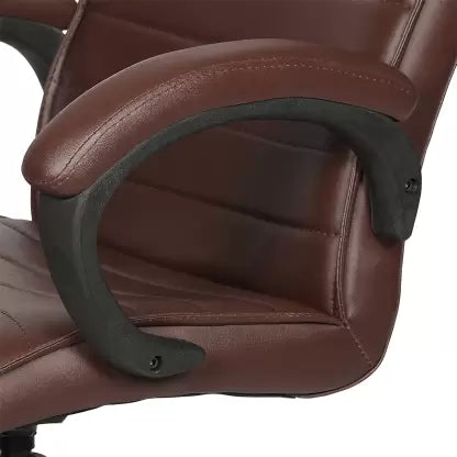 Executive Mid Back Office Chair with PU Leather Upholstery, Ergonomic Design, Adjustable Height, Swivel Base and Padded Armrests for Office