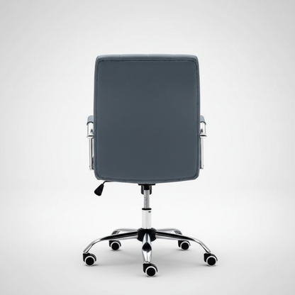 Executive Office Chair with Cushioned Backrest, Chrome Armrests, Adjustable Height and Swivel Base – Modern Ergonomic Desk Chair