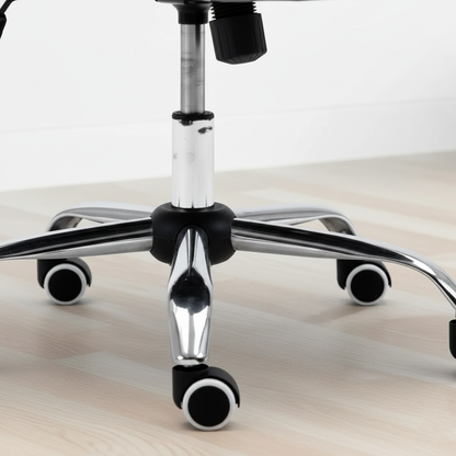 Executive Office Chair with Cushioned Backrest, Chrome Armrests, Adjustable Height and Swivel Base – Modern Ergonomic Desk Chair