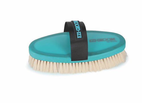 EZI-GROOM Grip Body Brush with Goat Hair Bright Blue / L