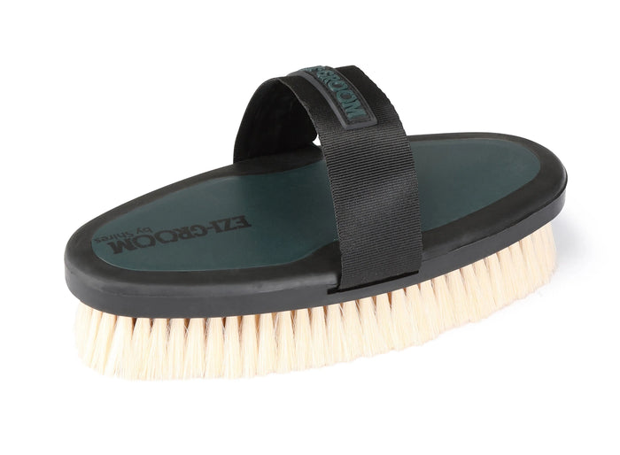 EZI-GROOM Grip Body Brush with Goat Hair Bright Blue / L