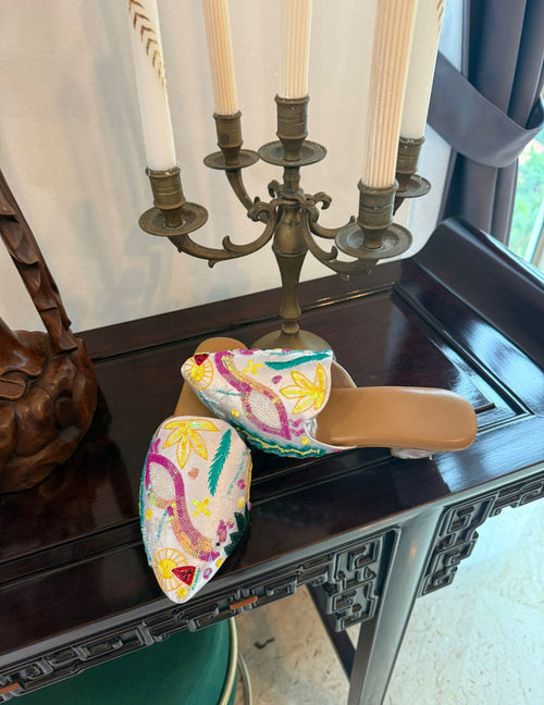 Fab Sequin Work Mules