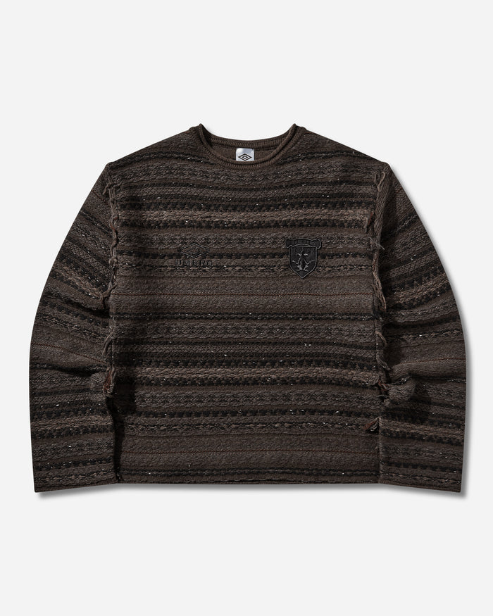 Umbro Fair Isle Crest Crew Black Brown Knitwears Sweaters UBMW0654YA27 BLK0040