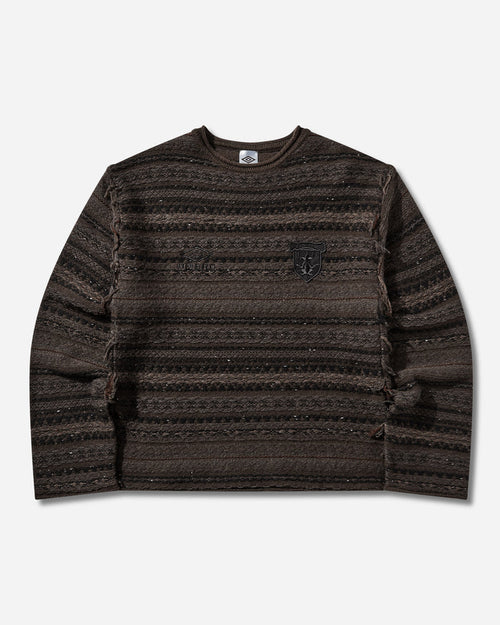 Umbro Fair Isle Crest Crew Black Brown Knitwears Sweaters UBMW0654YA27 BLK0040