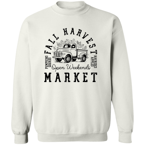 Fall Harvest Market Open Weekend crewneck sweatshirt in White
