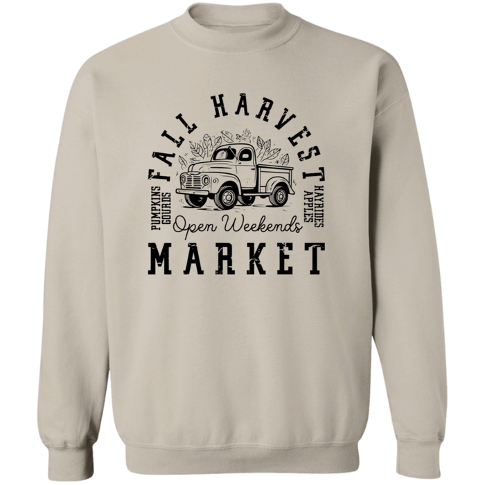 Fall Harvest Market Open Weekend crewneck sweatshirt in Sand