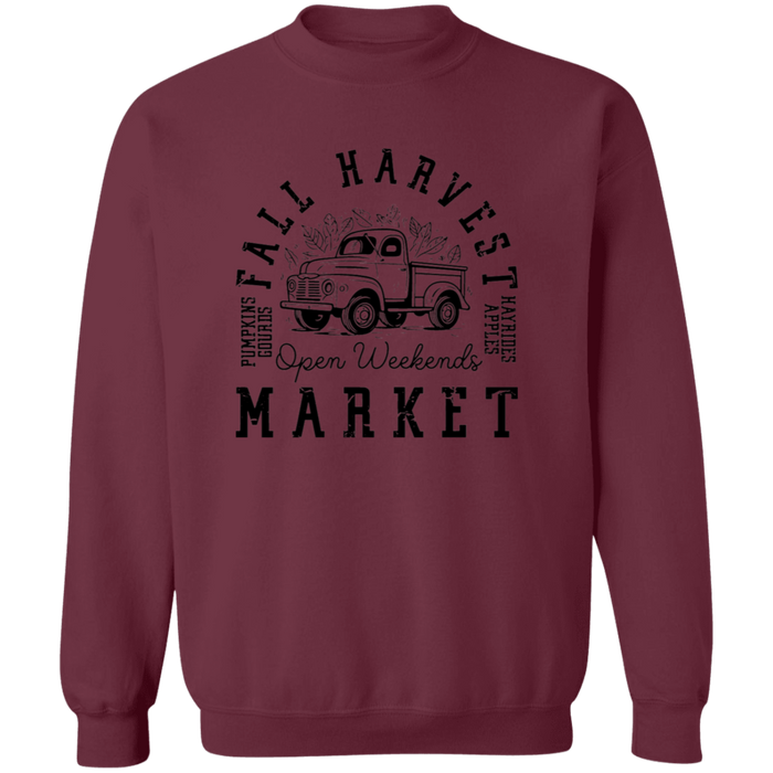 Fall Harvest Market Open Weekend crewneck sweatshirt in Maroon