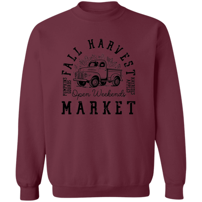 Fall Harvest Market Open Weekend crewneck sweatshirt in Maroon