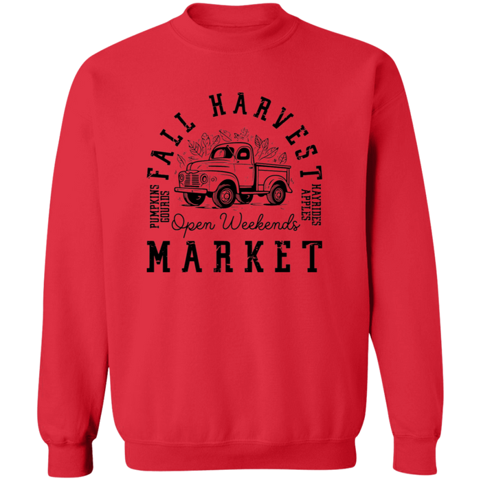 Fall Harvest Market Open Weekend crewneck sweatshirt in Red