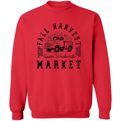 Fall Harvest Market Open Weekend crewneck sweatshirt in Red