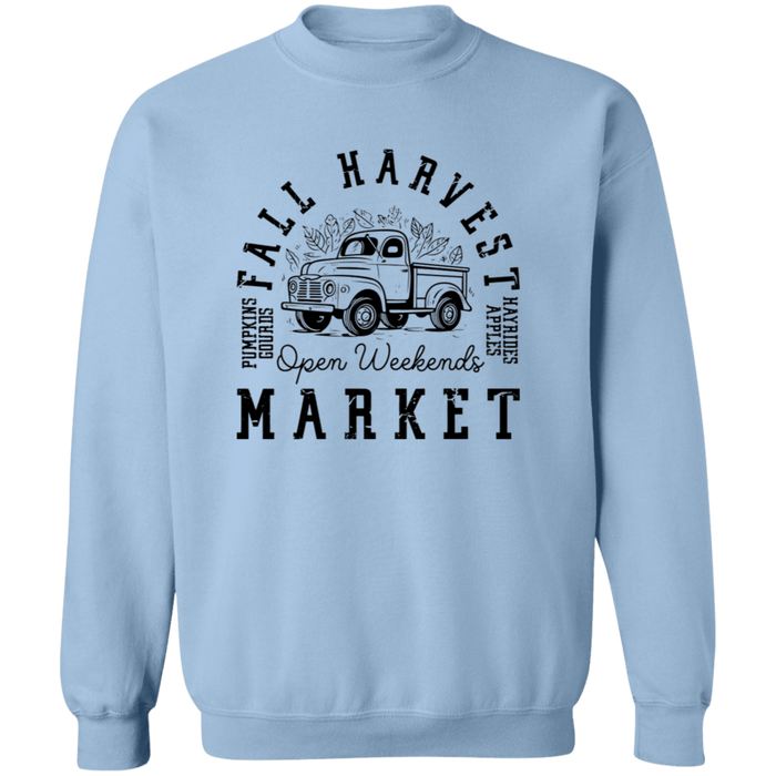 Fall Harvest Market Open Weekend crewneck sweatshirt in Light Blue