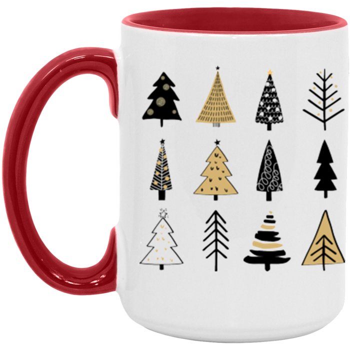 Festive Trees ceramic coffee mug