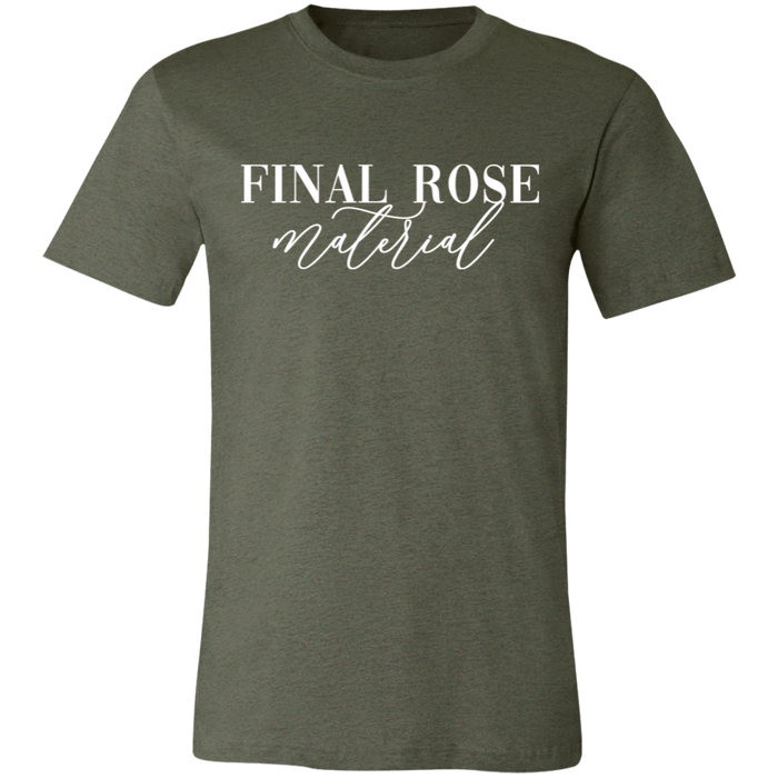 Final Rose Material graphic t-shirt in Heather Military Green