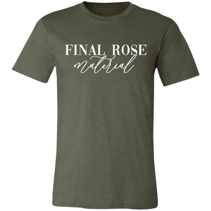 Final Rose Material graphic t-shirt in Heather Military Green
