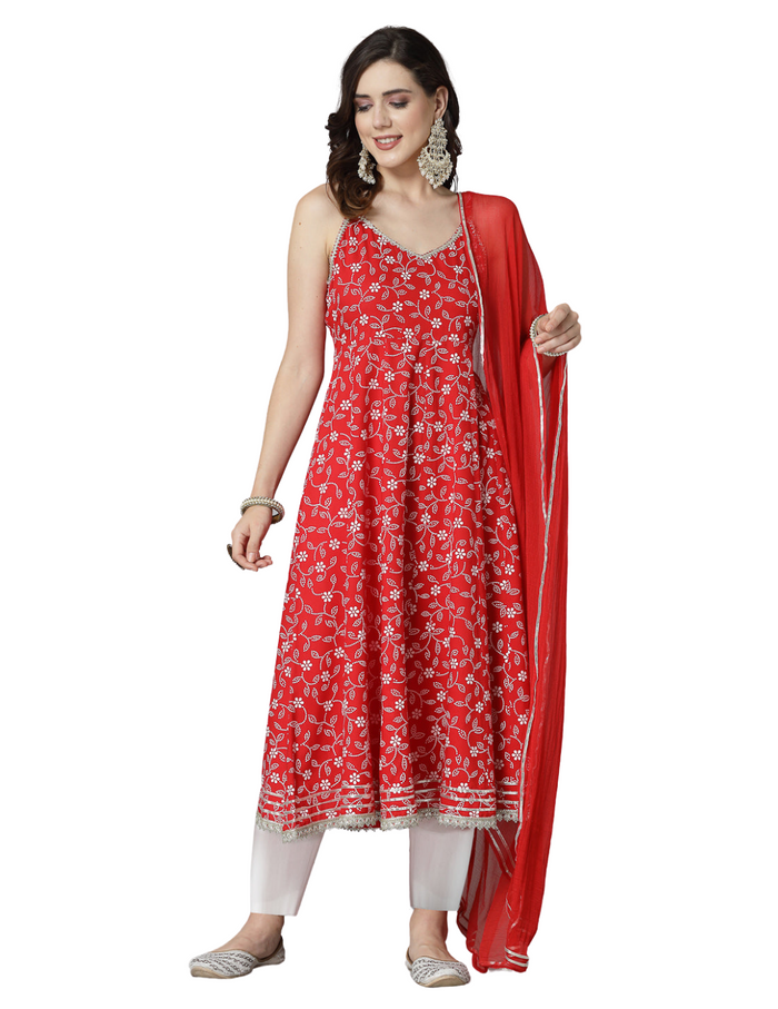 Floral Printed Anarakali Set
