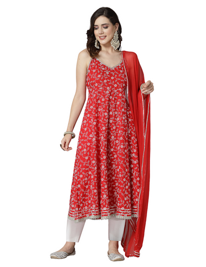 Floral Printed Anarakali Set