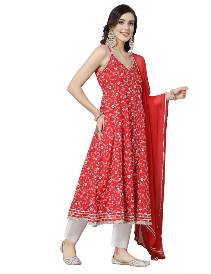 Floral Printed Anarakali Set