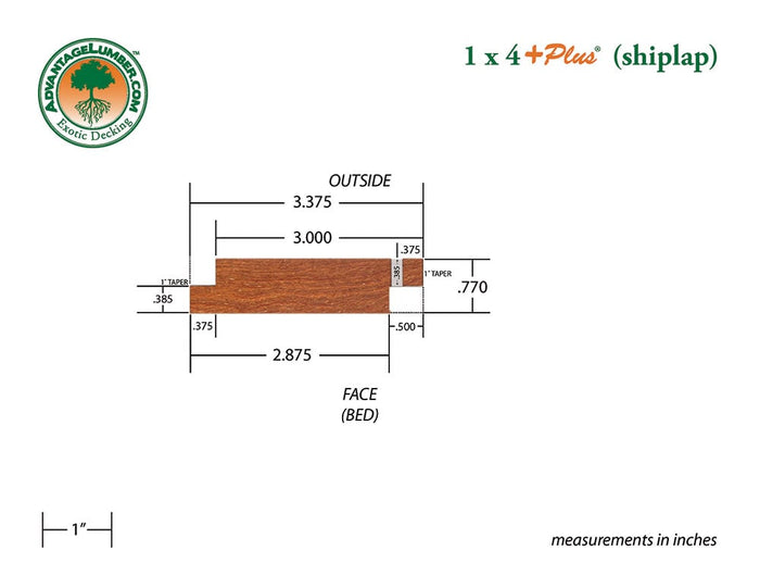 FSC® 1x4 +Plus® Cumaru Shiplap - Advantage Lumber